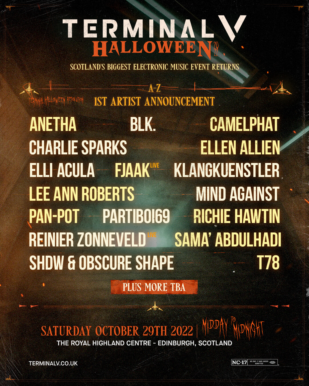 Terminal V announces the first lineup for the 2022 Halloween edition